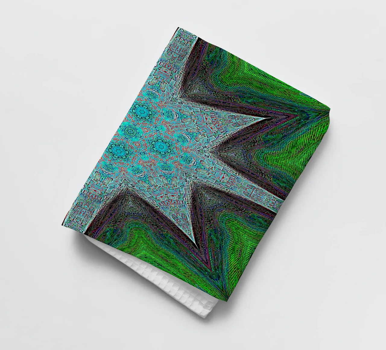 Étoile complexe, textures et formes en turquoise/noir/vert torchon de Gürsel Yesil Digital Art