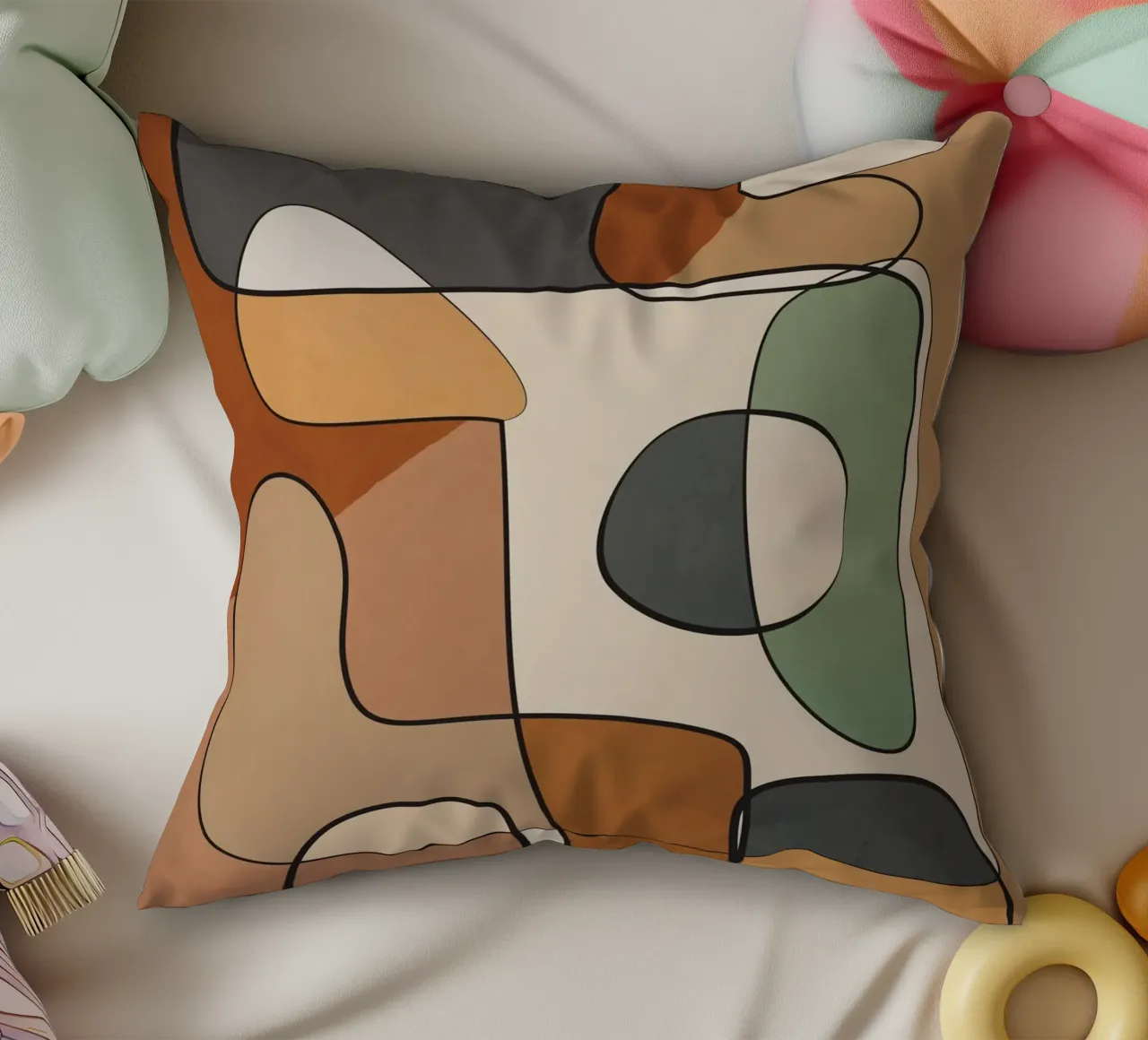 Abstract Line Art 5 cuscino da cityart