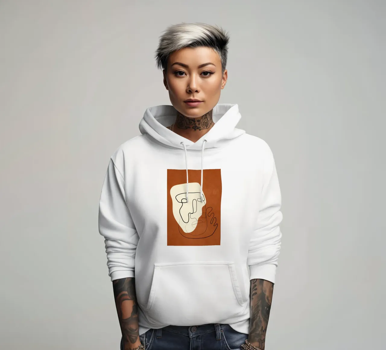 Abstract Portrait 1 felpa con cappuccio da cityart