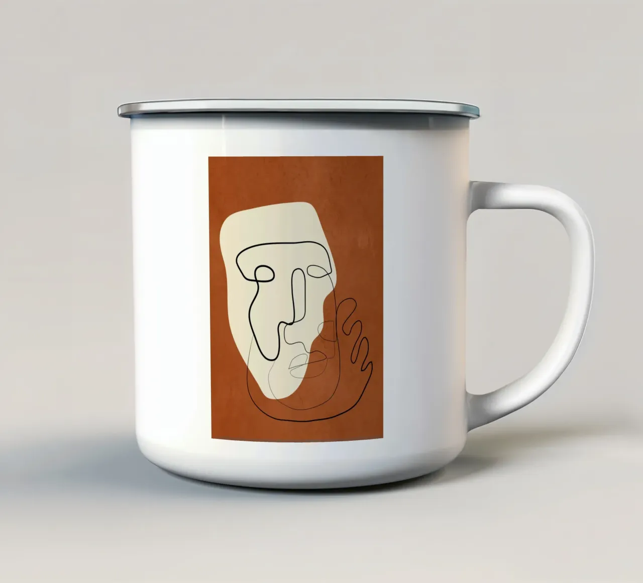 Abstract Portrait 1 emaille mok van cityart
