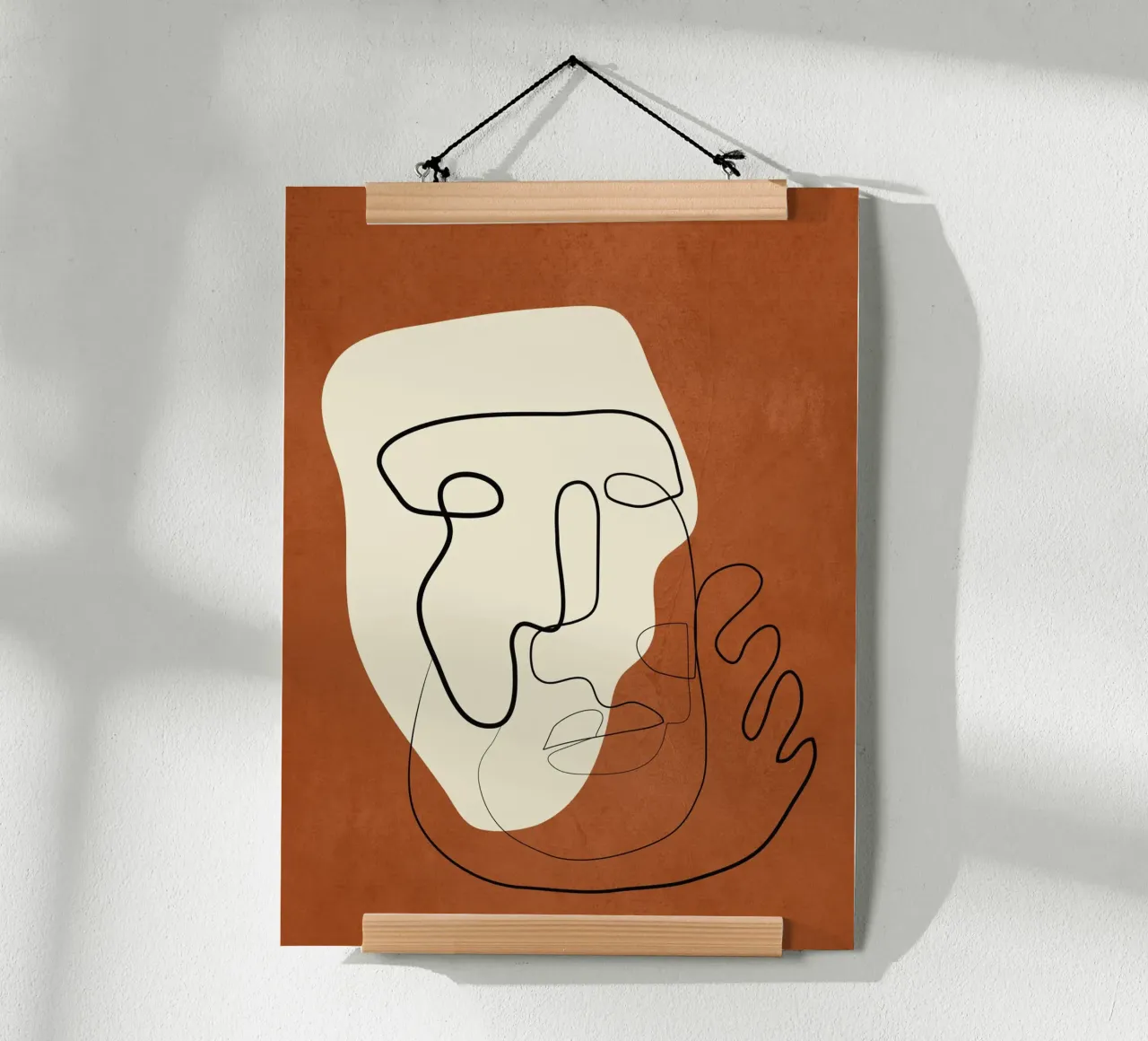 Abstract Portrait 1 poster con telaio in legno da cityart