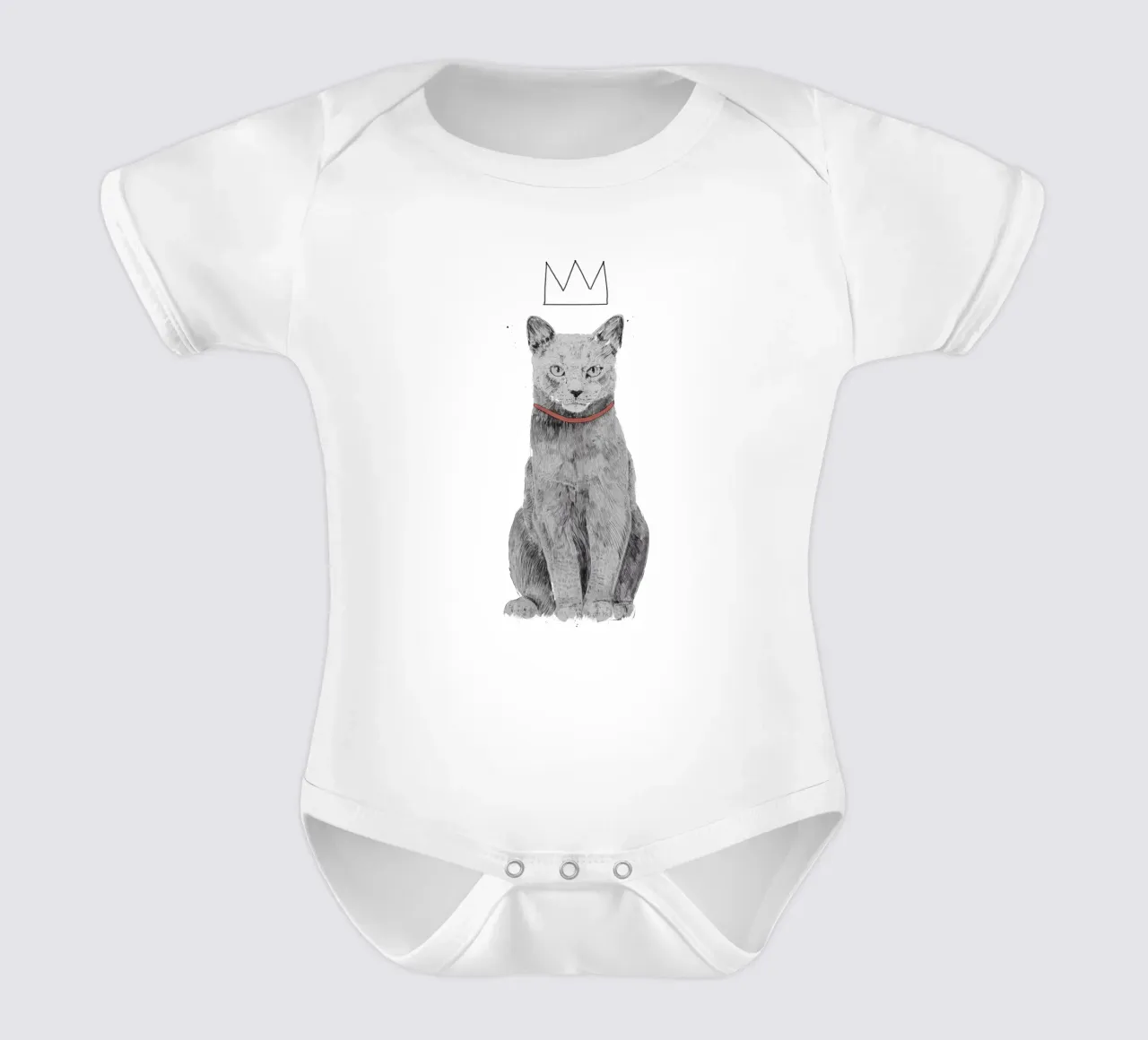 King Of Everything body neonato maniche corte da Balazs Solti