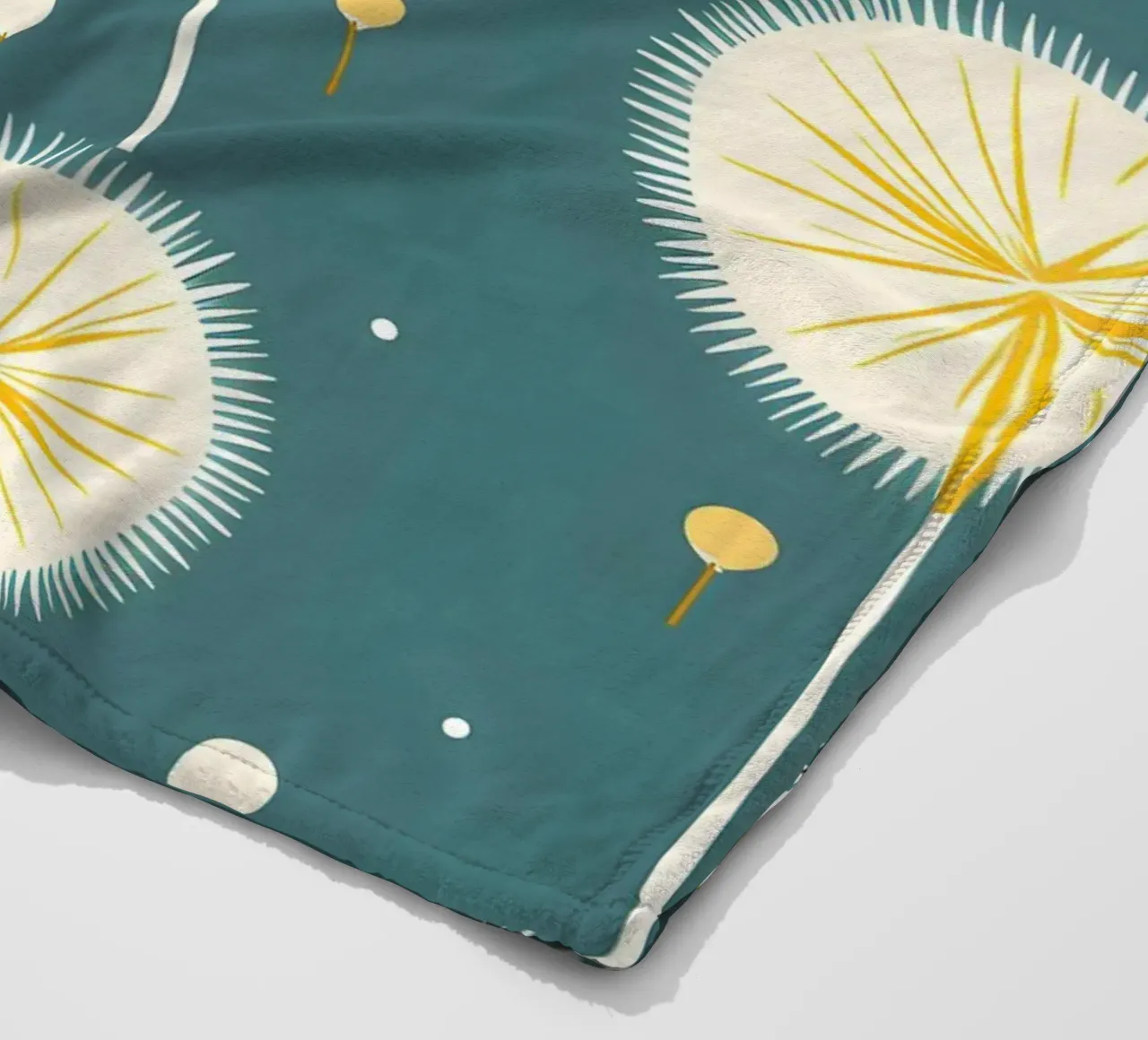 Dandelion Drift fleece blanket by Botanical Pattern House
