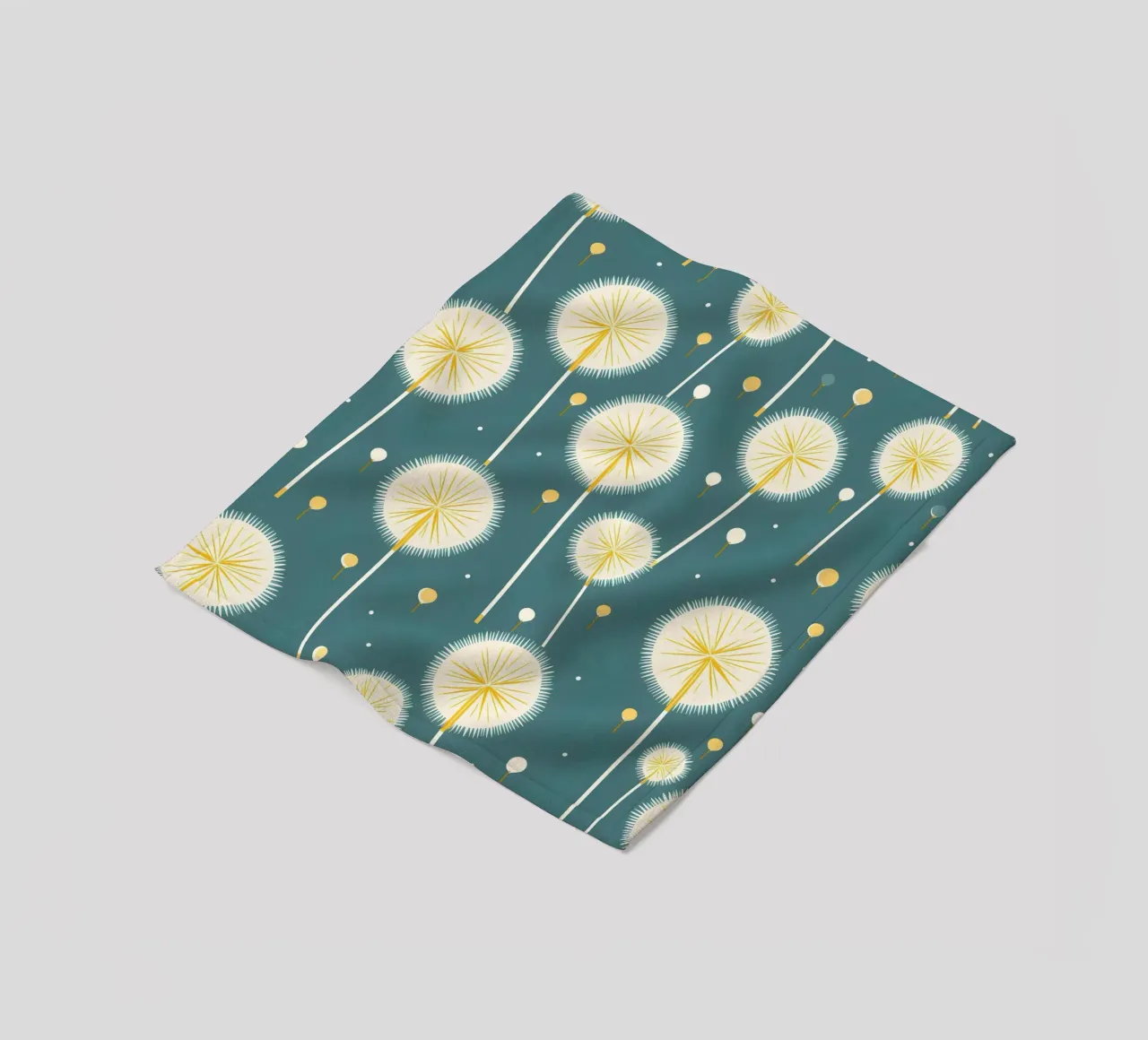 Dandelion Drift fleece blanket by Botanical Pattern House
