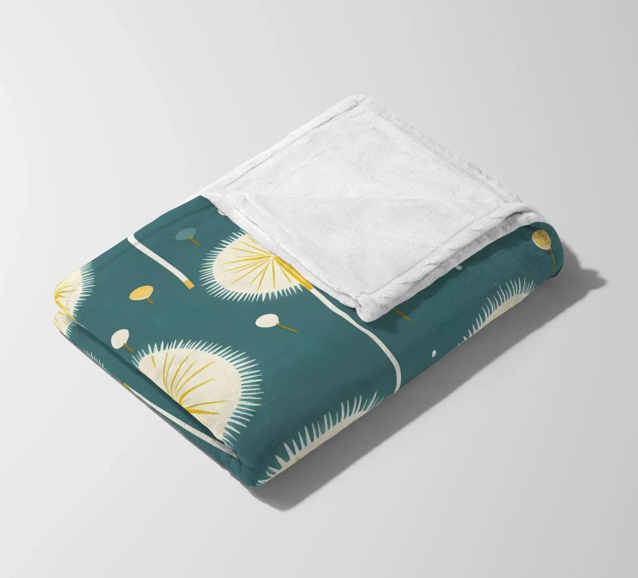Dandelion Drift fleece blanket by Botanical Pattern House