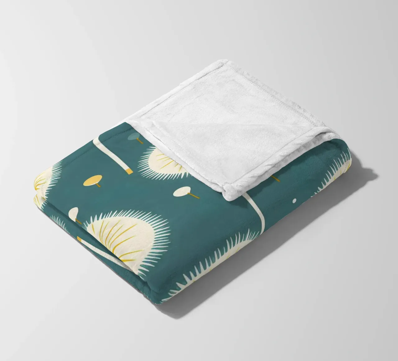 Dandelion Drift fleece blanket by Botanical Pattern House