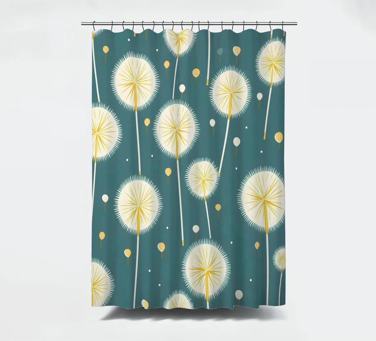 Dandelion Drift shower curtain by Botanical Pattern House