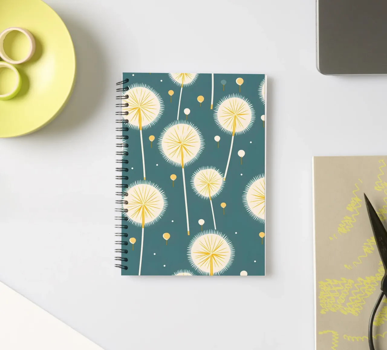 Dandelion Drift spiral notebook by Botanical Pattern House