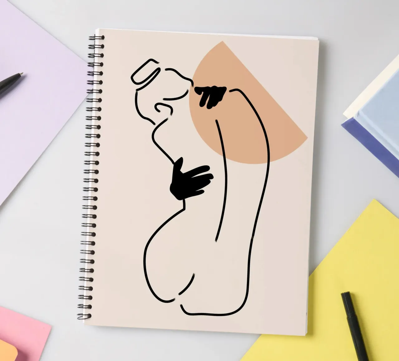 Dessin au trait d'amour carnet à spirale de Kintsugi99