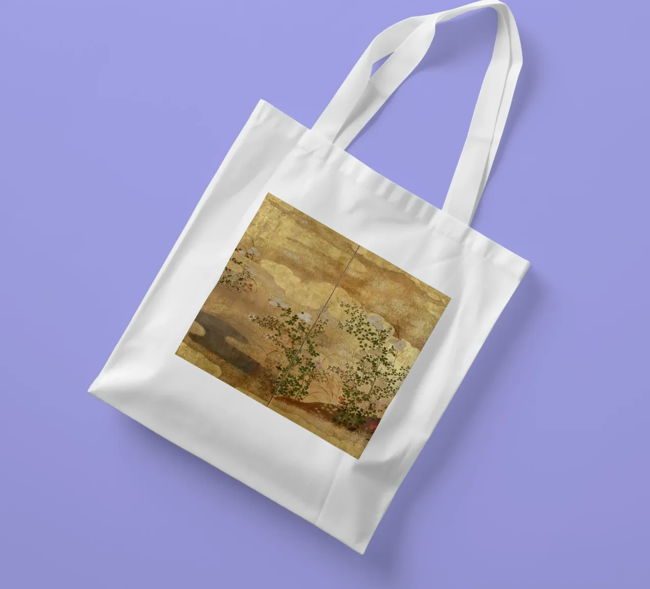 Autumn Flowers and Grasses Beside a Stream, Against Clouds. Jutebeutel von ARTOTHEK
