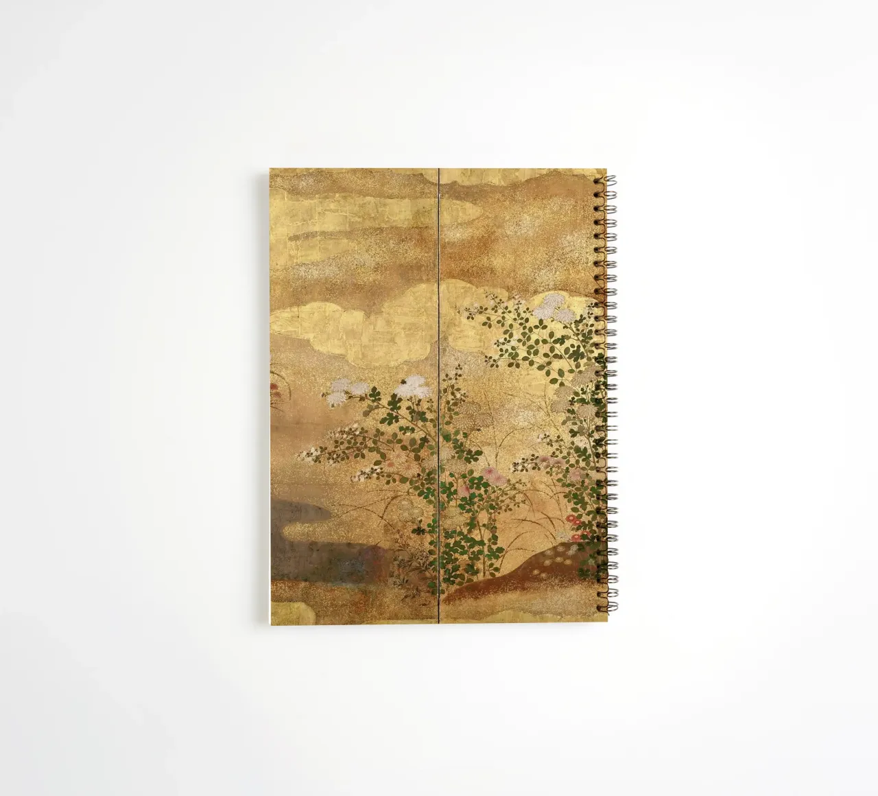 Autumn Flowers and Grasses Beside a Stream, Against Clouds. spiral notebook by ARTOTHEK