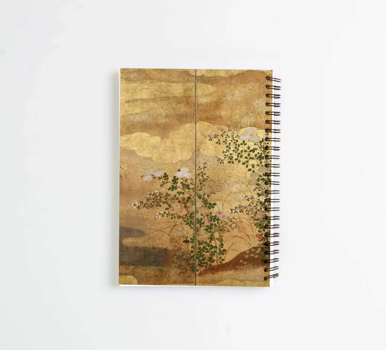 Autumn Flowers and Grasses Beside a Stream, Against Clouds. spiral notebook by ARTOTHEK