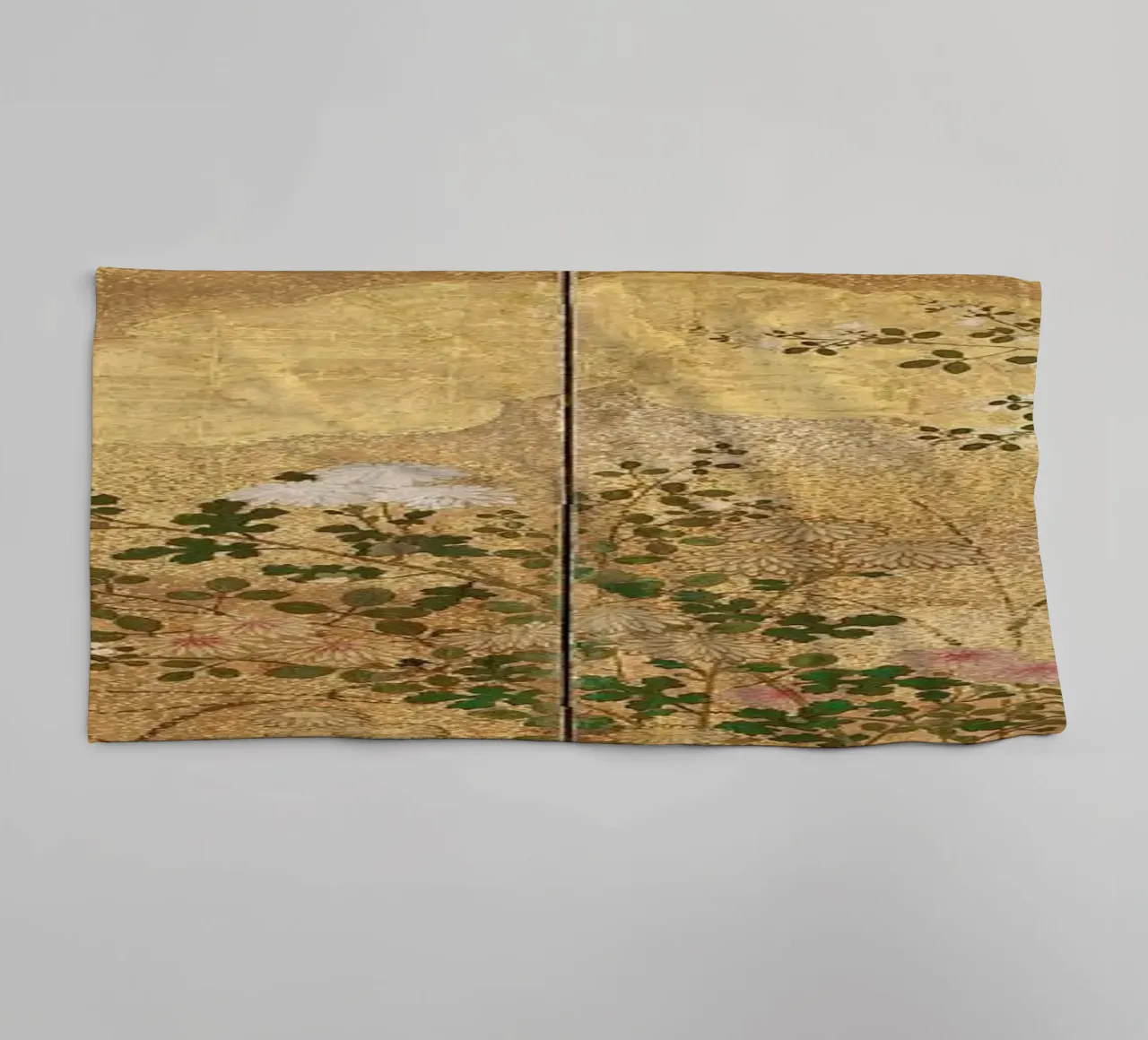 Autumn Flowers and Grasses Beside a Stream, Against Clouds. Handtuch von ARTOTHEK