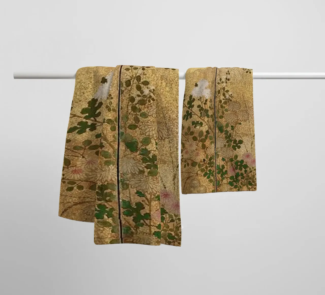 Autumn Flowers and Grasses Beside a Stream, Against Clouds. Handtuch von ARTOTHEK