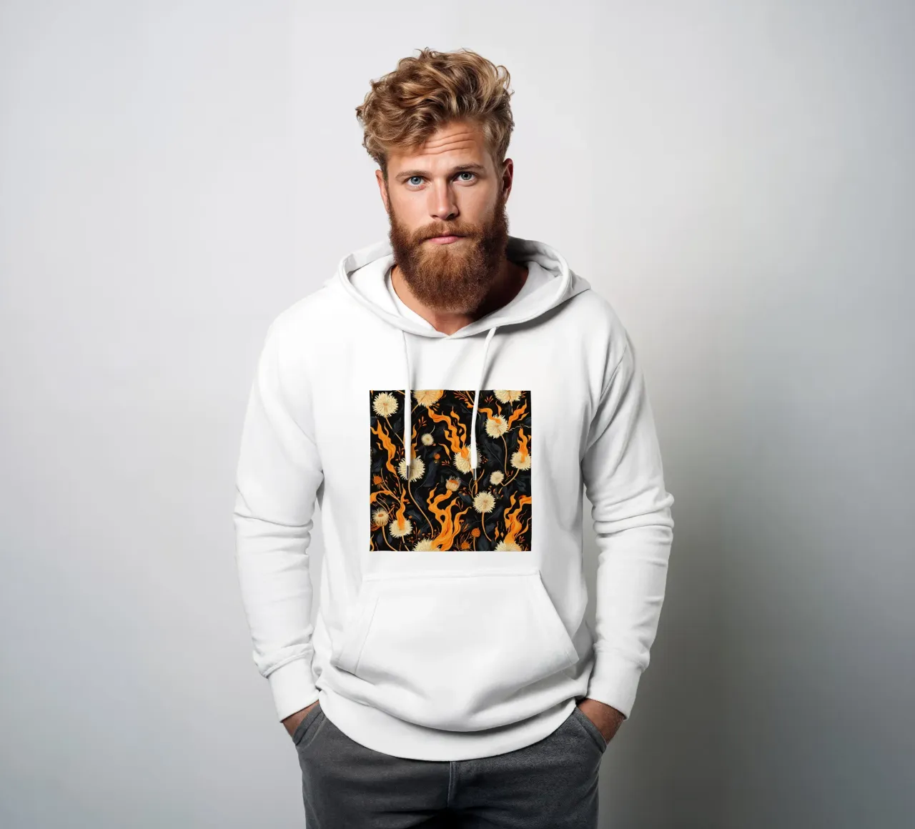 Dandelion Blaze felpa con cappuccio da Botanical Pattern House