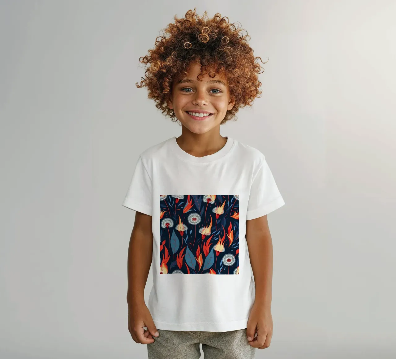Dandelion Blaze kids t-shirt by Botanical Pattern House
