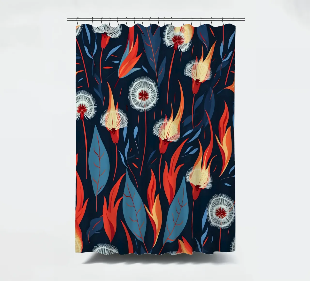 Dandelion Blaze tenda da doccia da Botanical Pattern House