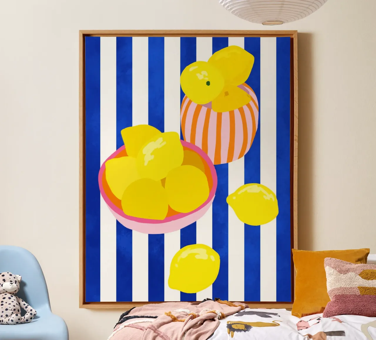 Lemon Freshness canvas with Floater frame by Kintsugi99