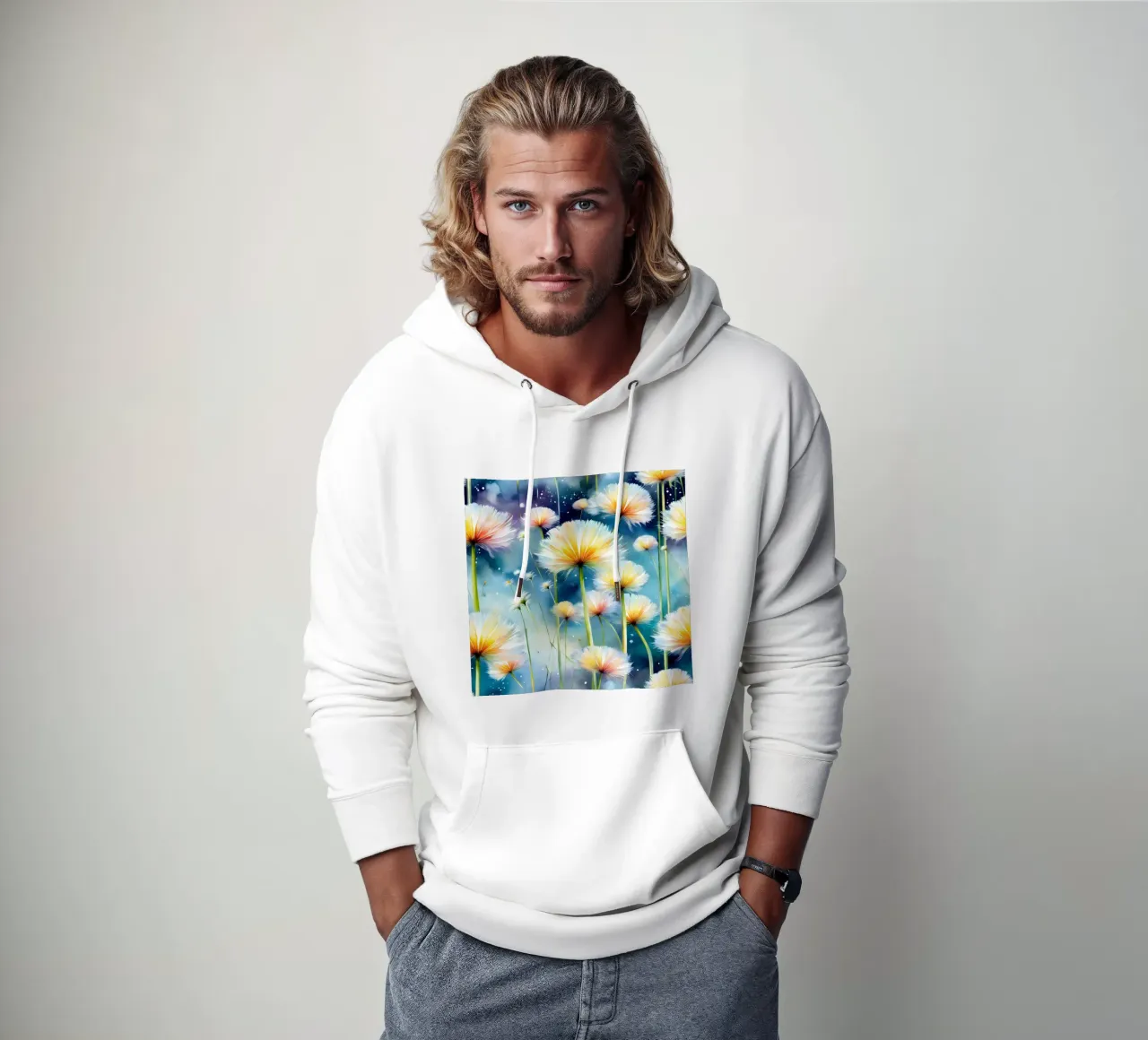 Dandelion Blaze felpa con cappuccio da Botanical Pattern House