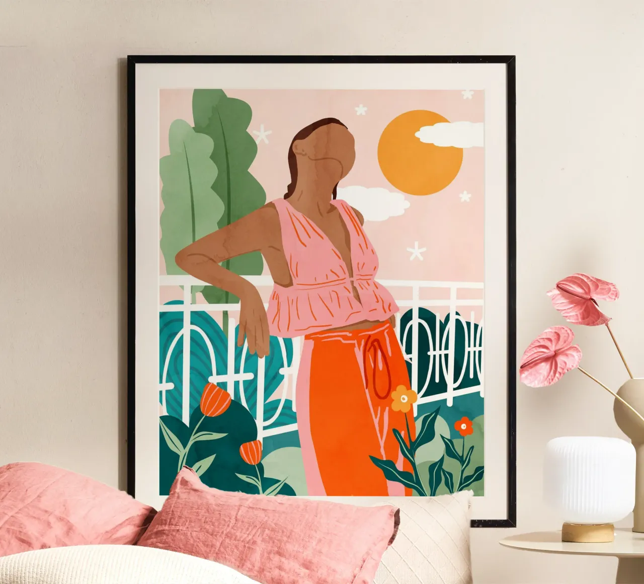 Un'altra giornata calda poster con telaio in alluminio da Kintsugi99