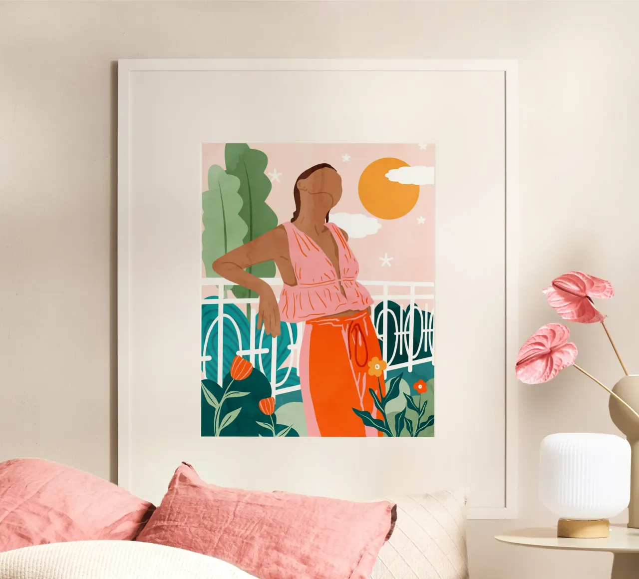 Un'altra giornata calda poster con telaio in alluminio da Kintsugi99