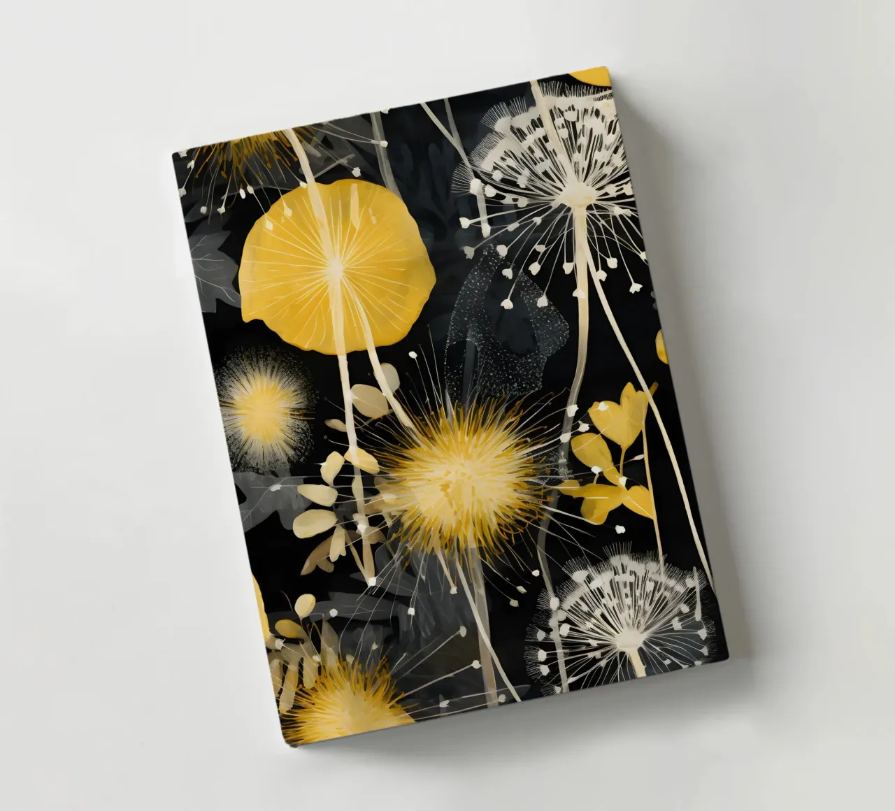 Dandelion Black notebook by Botanical Pattern House
