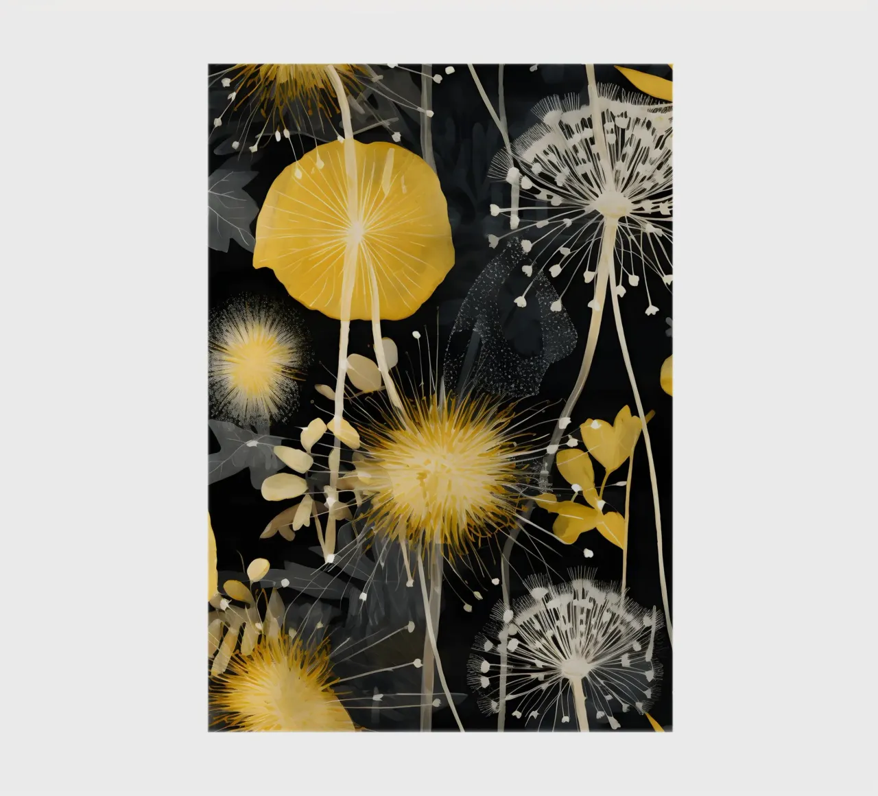 Dandelion Black notebook by Botanical Pattern House