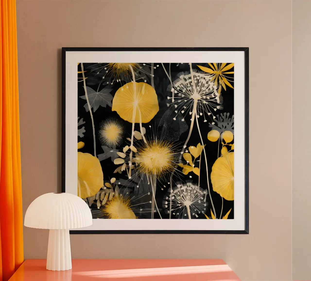 Dandelion Black hahnemühle by Botanical Pattern House