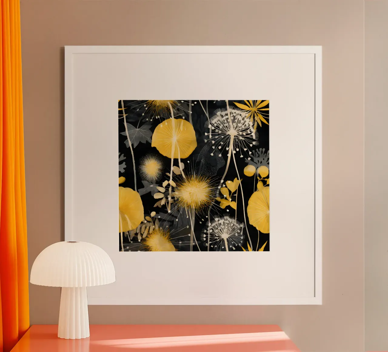 Dandelion Black hahnemühle by Botanical Pattern House