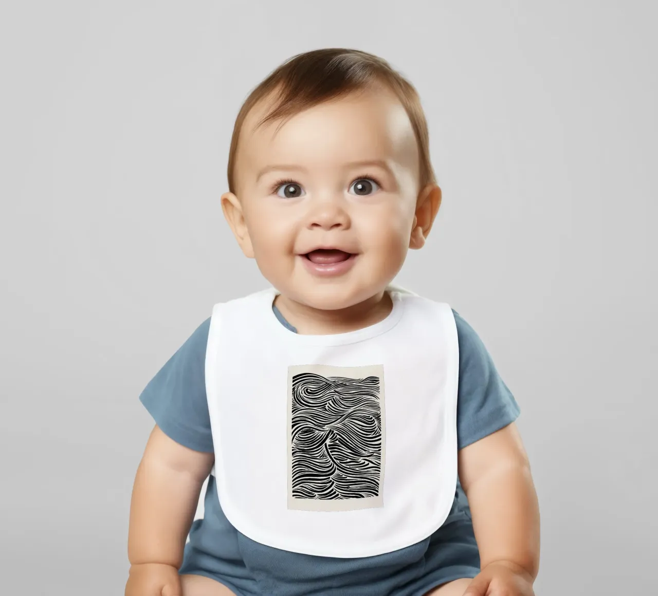 Deep Waves baby bib by Graphite