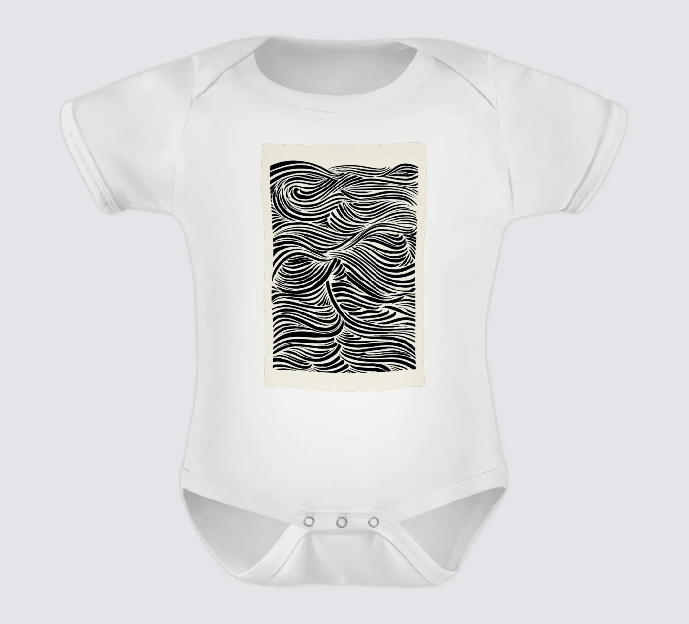 Deep Waves Kurzarm Babybody von Graphite