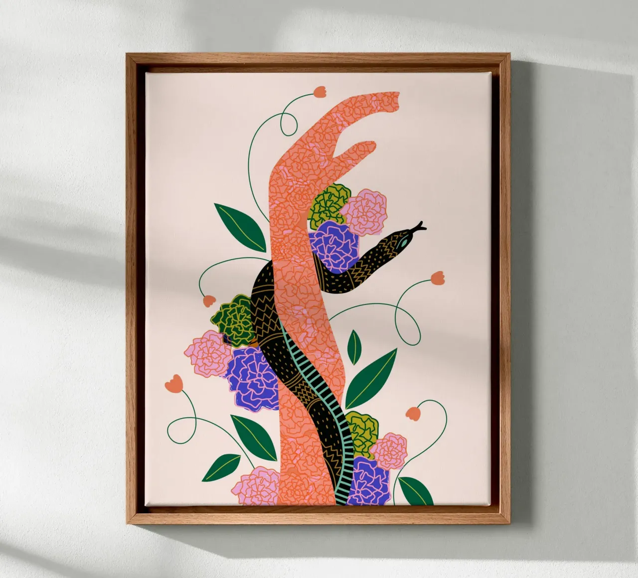 Reaching Out to Nature canvas with Floater frame by Kintsugi99