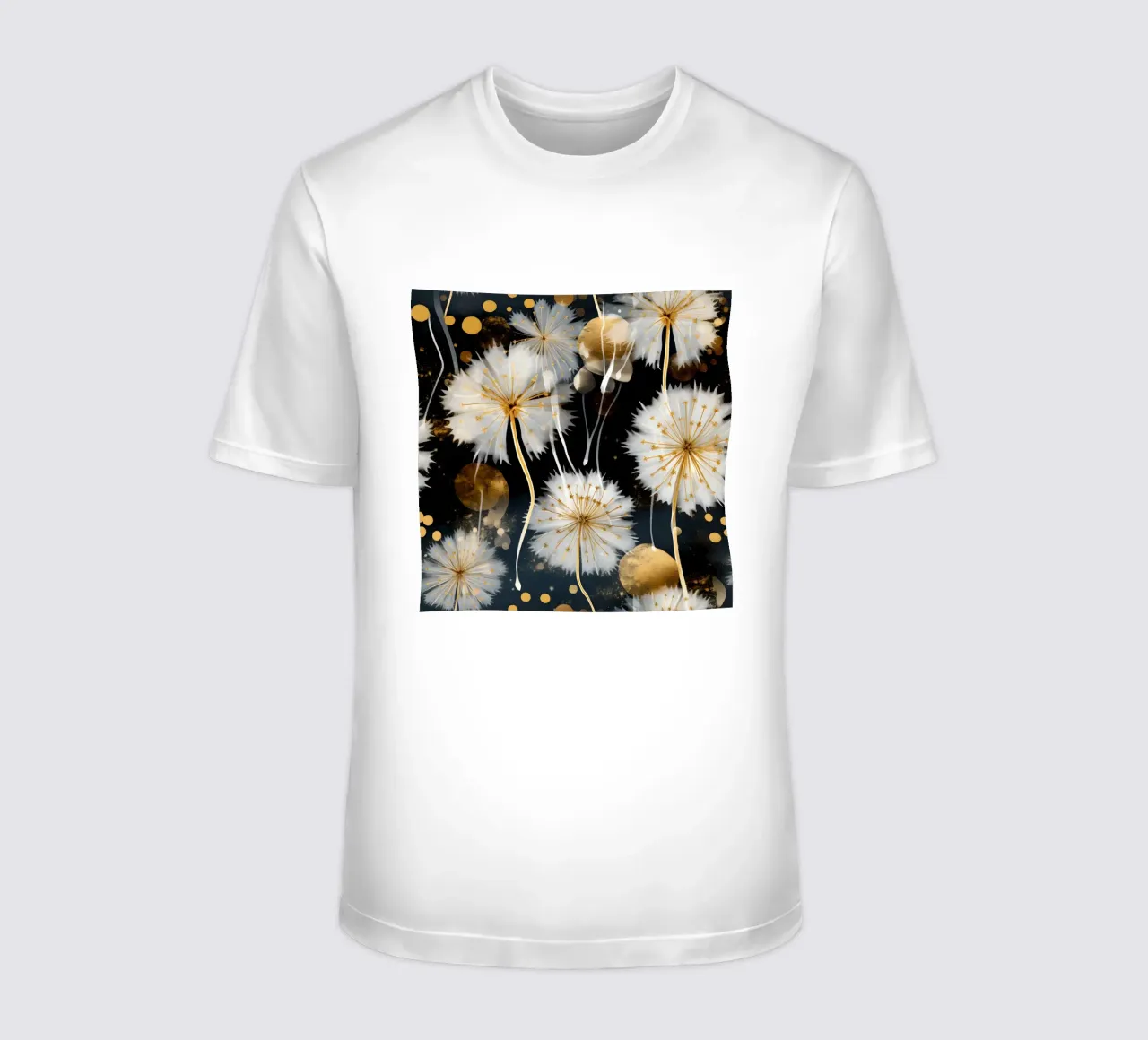 Dandelion Black t-shirt by Botanical Pattern House
