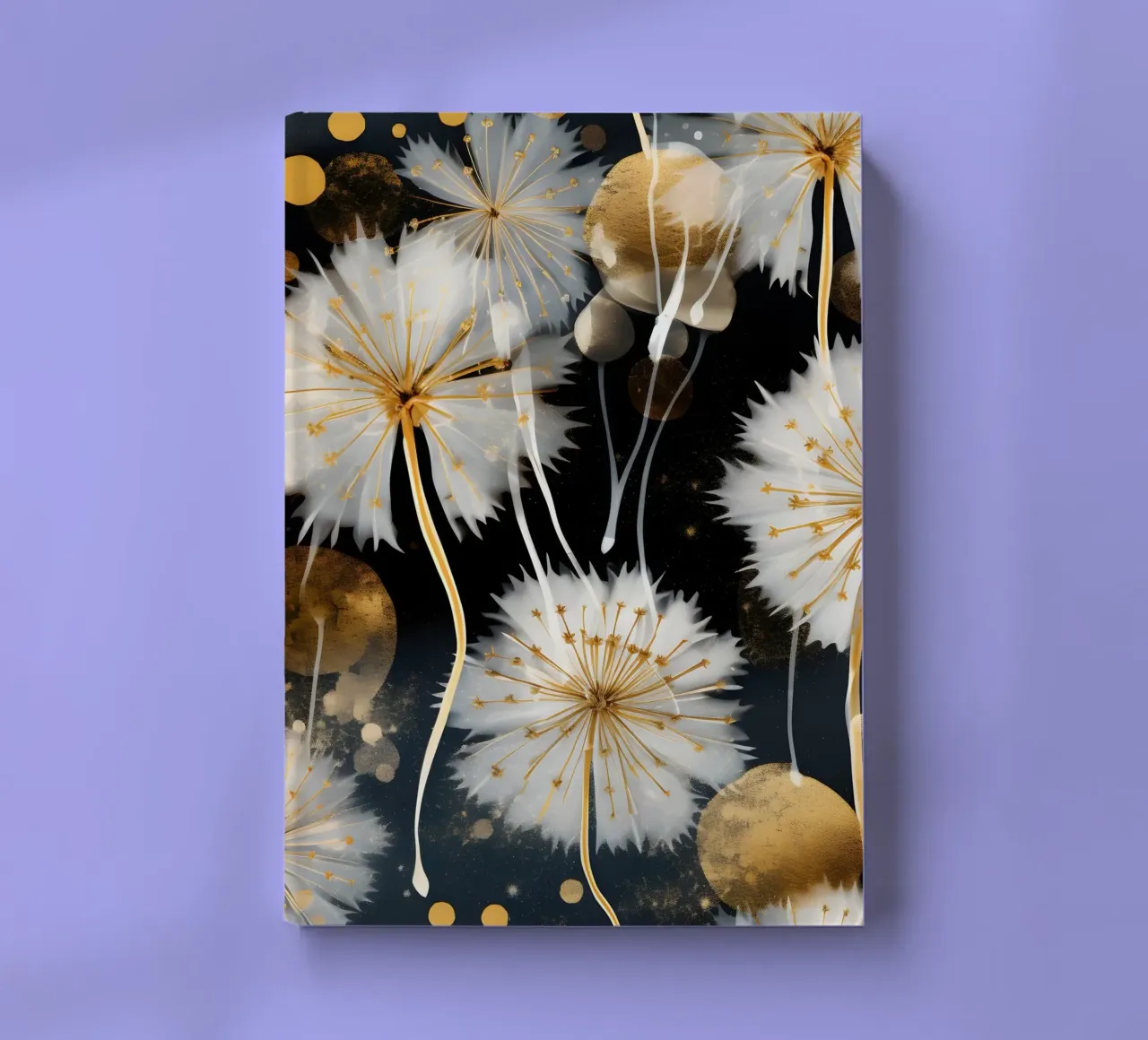 Dandelion Black notebook by Botanical Pattern House