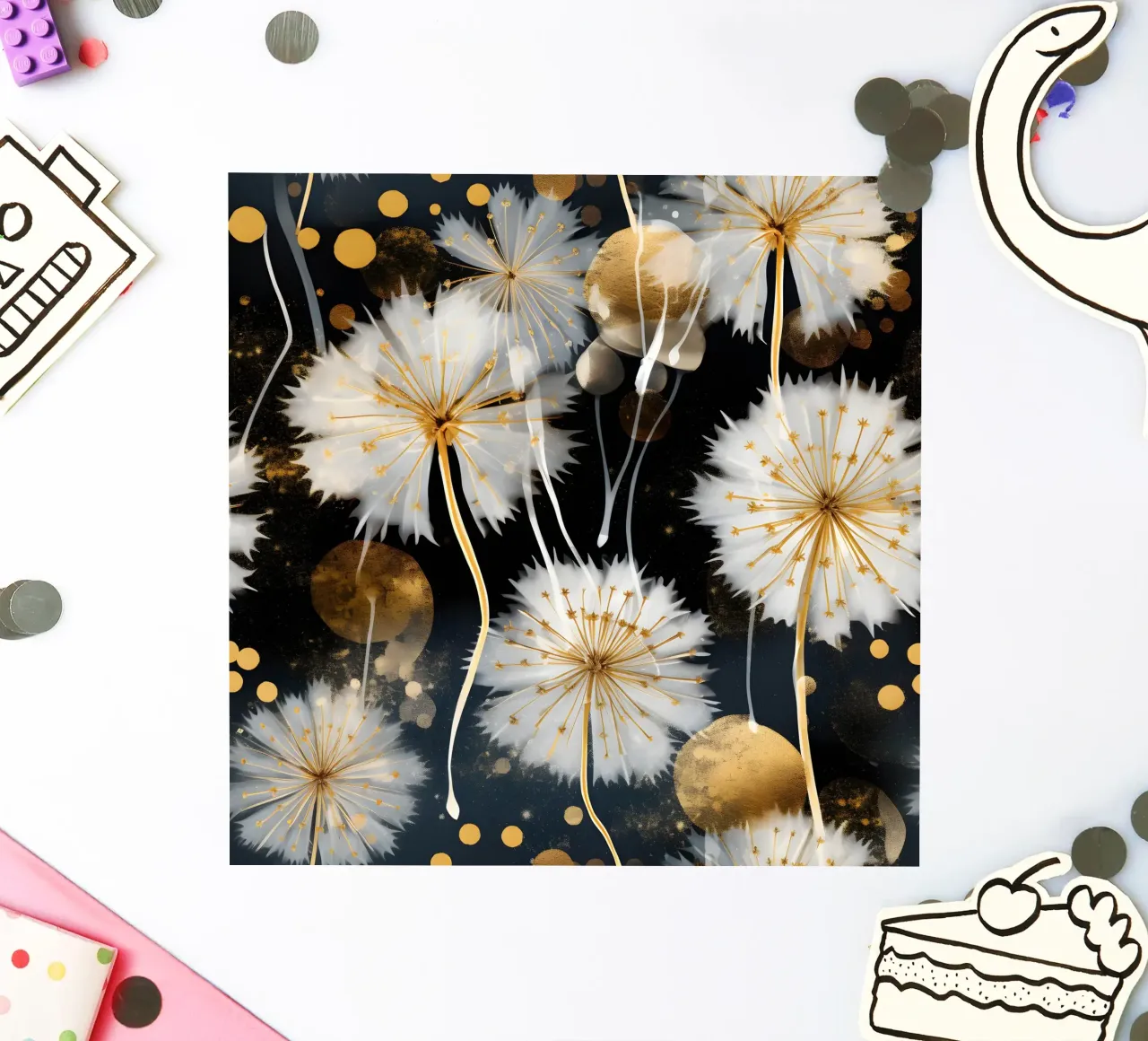 Dandelion Black sticker by Botanical Pattern House