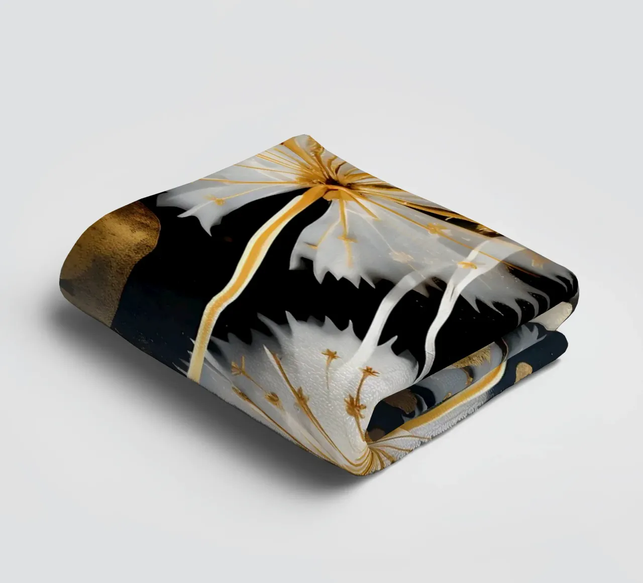 Dandelion Black towel by Botanical Pattern House