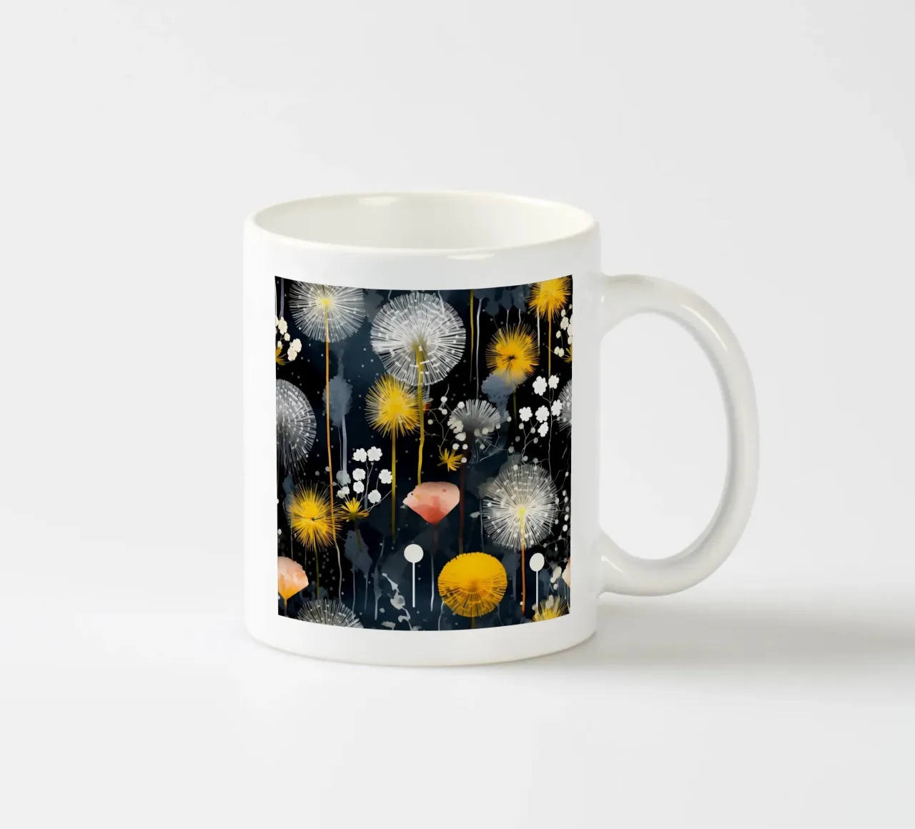 Nero dente di leone tazza in ceramica da Botanical Pattern House