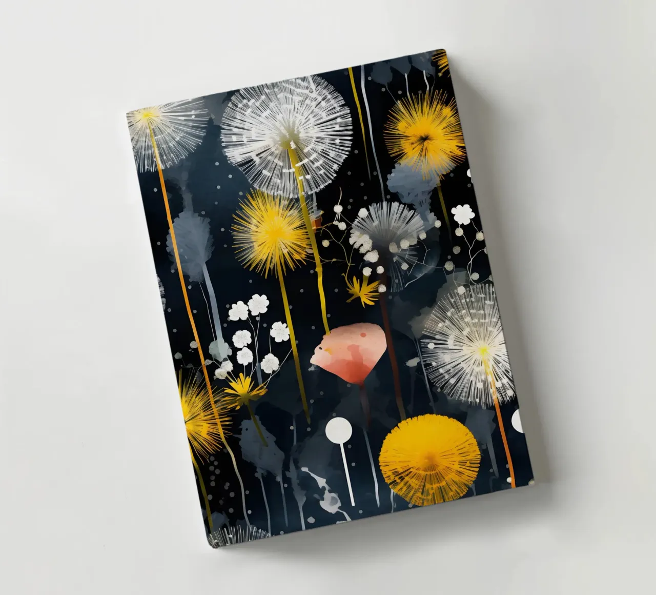 Dandelion Black notebook by Botanical Pattern House