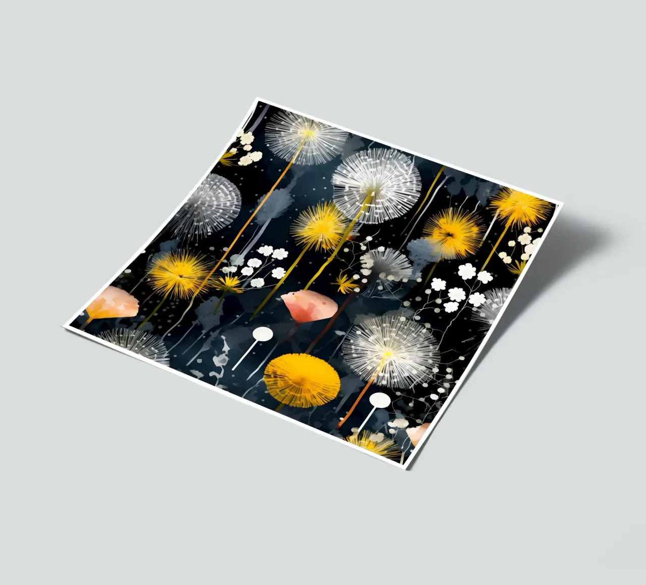 Dandelion Black sticker sheet by Botanical Pattern House