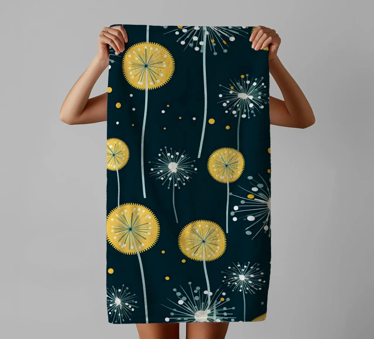 Dandelion Orbit Handtuch von Botanical Pattern House
