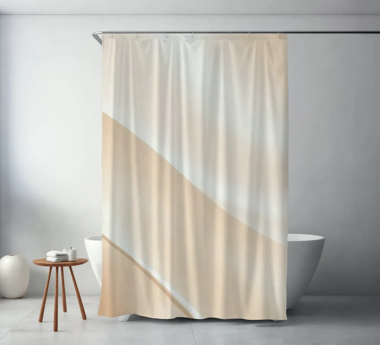 Soft fabric waves create a soothing sense of elegance shower curtain by DesignDoodle