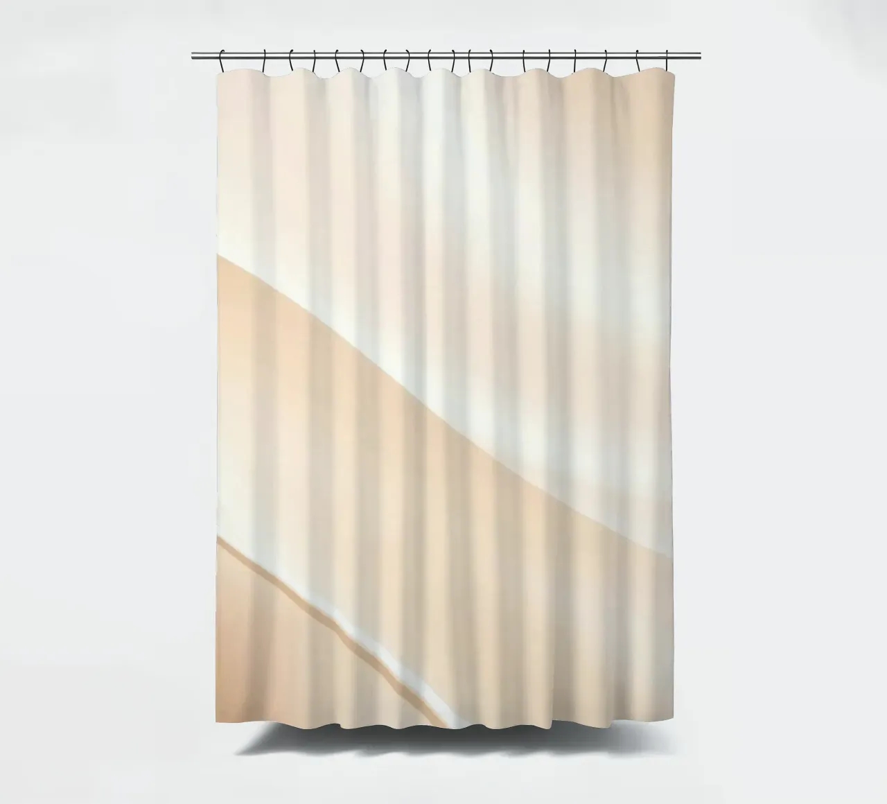 Soft fabric waves create a soothing sense of elegance shower curtain by DesignDoodle