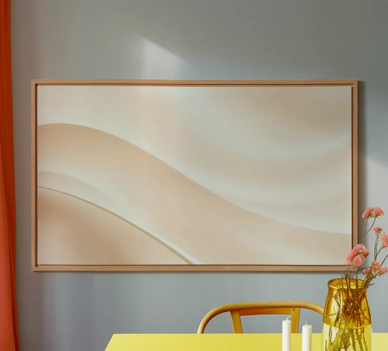 Soft fabric waves create a soothing sense of elegance alu-dibond by DesignDoodle