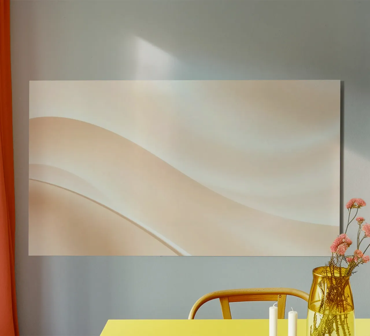 Soft fabric waves create a soothing sense of elegance alu-dibond by DesignDoodle