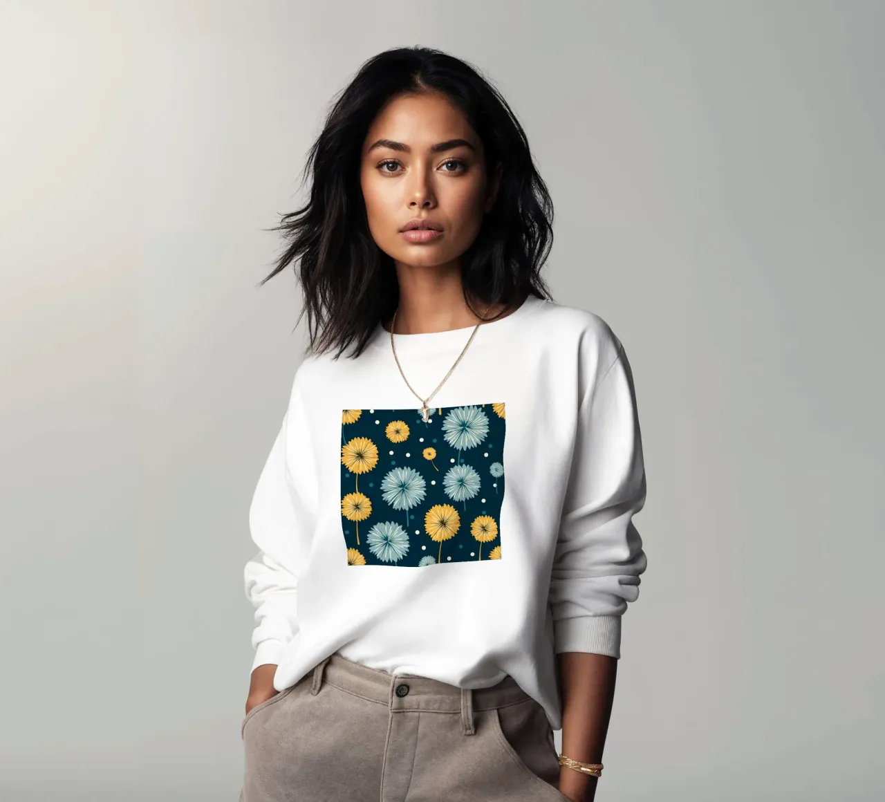Órbita del diente de león sudadera de Botanical Pattern House
