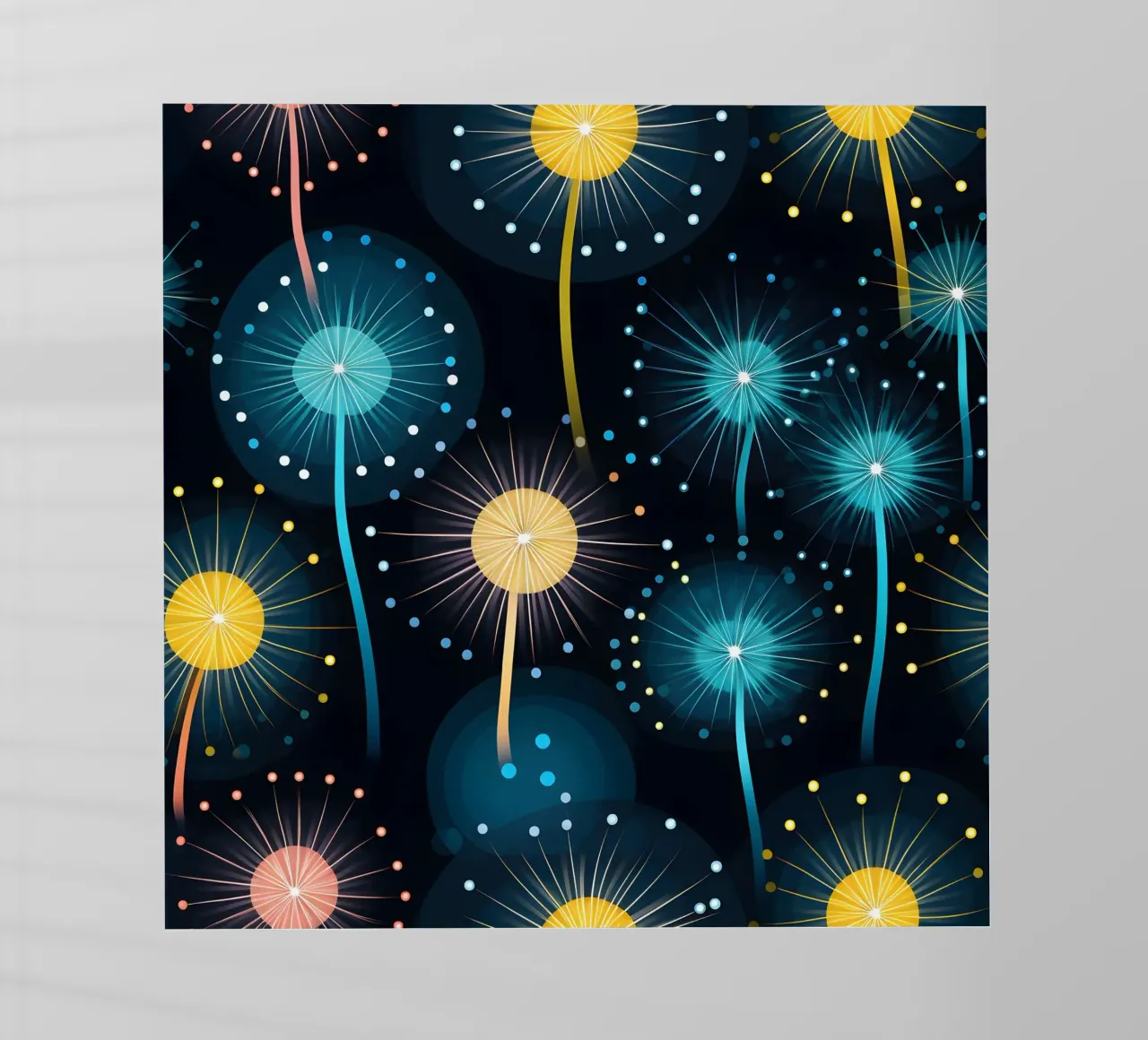 Dandelion Orbit film rétro-éclairé de Botanical Pattern House