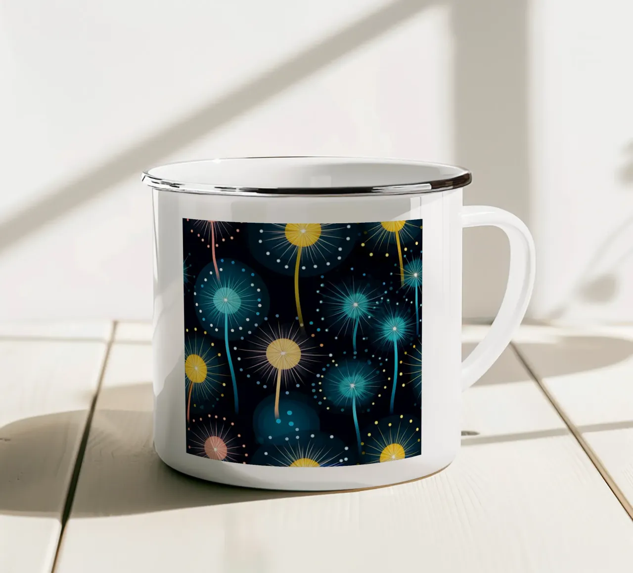 Orbita del dente di leone tazza in smalto da Botanical Pattern House