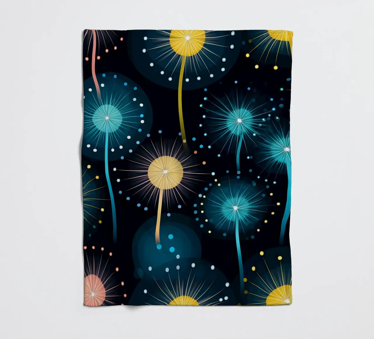 Dandelion Orbit Fleecedecke von Botanical Pattern House