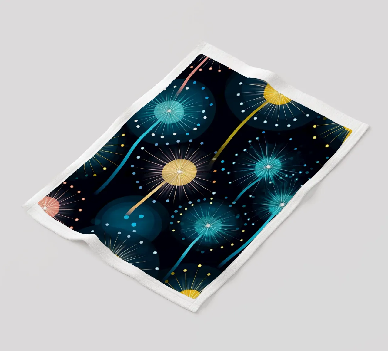 Dandelion Orbit Fleecedecke von Botanical Pattern House