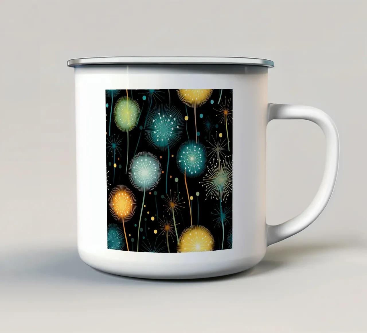 Orbita del dente di leone tazza in smalto da Botanical Pattern House